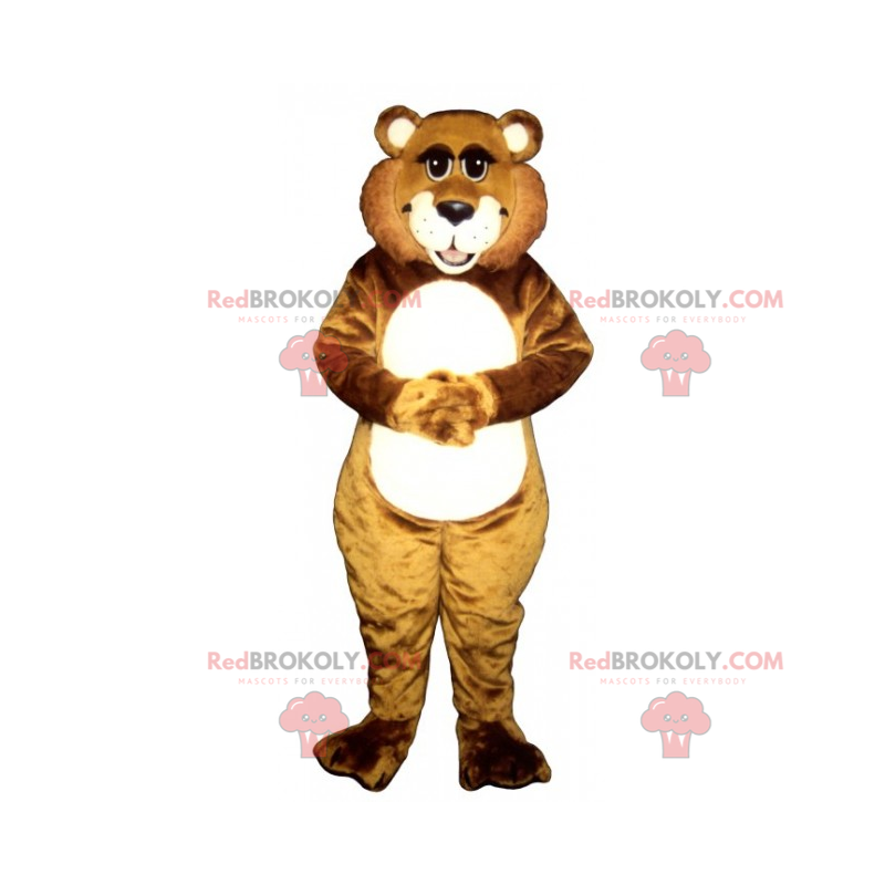 Schattige beer mascotte met een grote glimlach - Redbrokoly.com