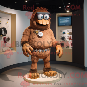 Brun Cyclops maskot kostume...