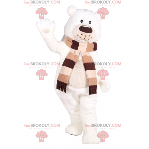 Adorável mascote do urso polar com seu cachecol - Redbrokoly.com