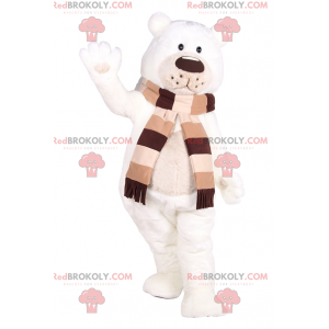 Schattige ijsbeermascotte met zijn sjaal - Redbrokoly.com