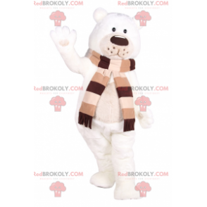 Adorabile mascotte dell'orso polare con la sua sciarpa -
