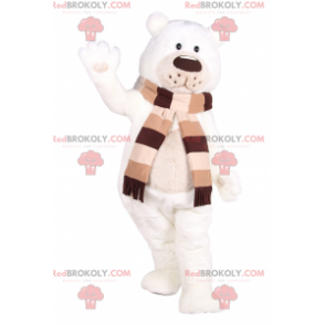 Schattige ijsbeermascotte met zijn sjaal - Redbrokoly.com
