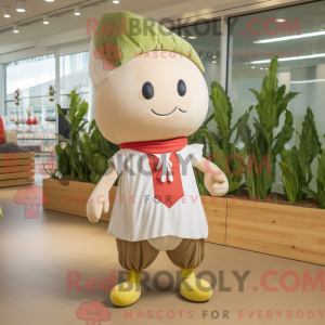 Beige reddik maskot drakt...