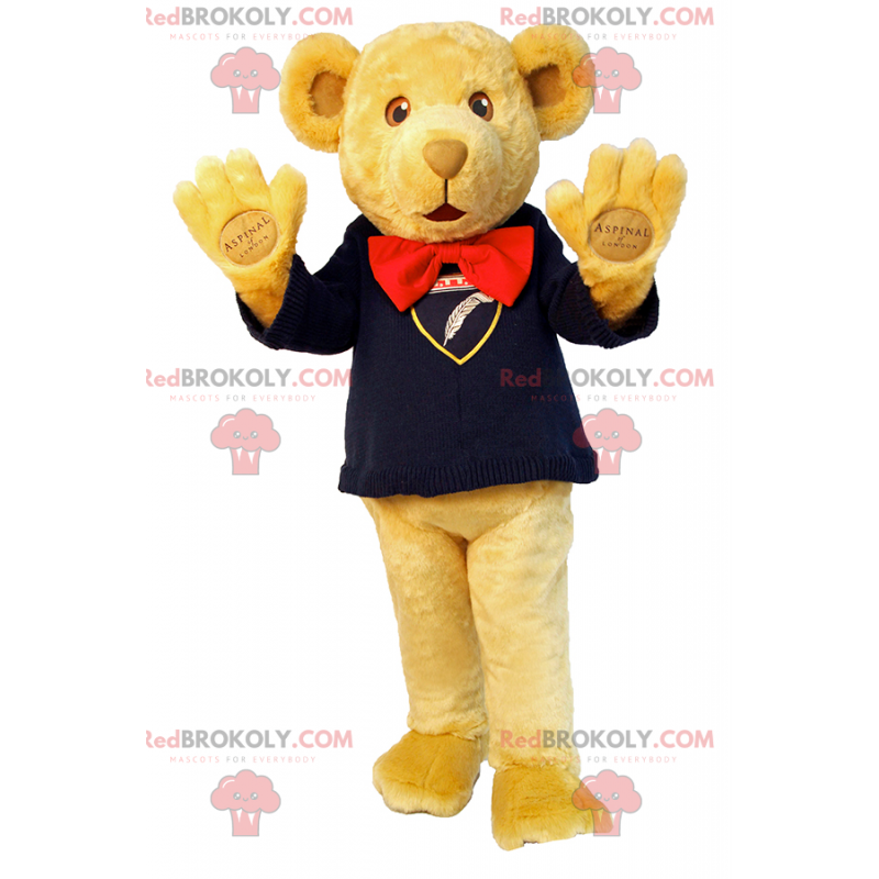 Entzückendes Teddybär-Maskottchen mit Pullover und Fliege -