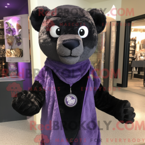 Lavendel Panther maskot...