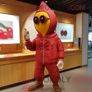 Red Baa-mascottekostuum...