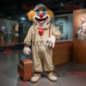 Beżowy Evil Clown maskot...