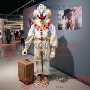 Beige Evil Clown maskot...