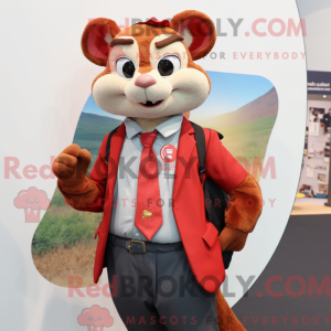 Rød Dormus maskot kostume...