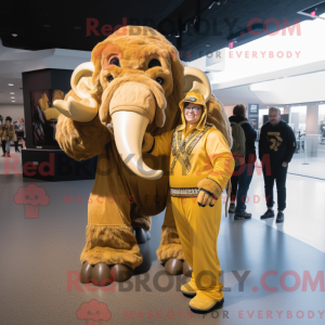 Gold Mammoth mascot costume...