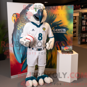 Hvid Macaw maskot kostume...