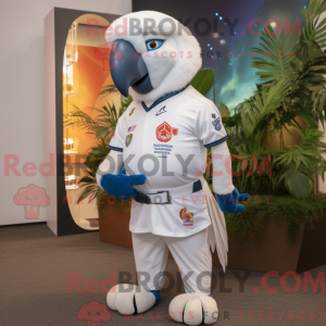 White Macaw mascot costume...