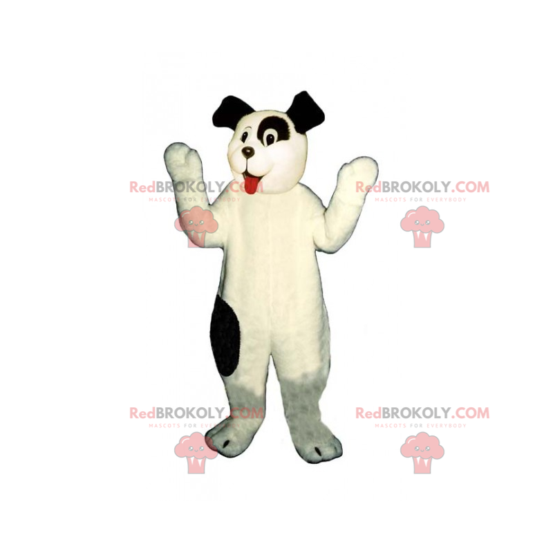 Mascot adorable perrito blanco y ojos negros - Redbrokoly.com