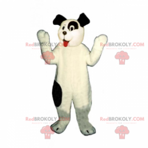 Mascote adorável cachorrinho branco e olhos negros -