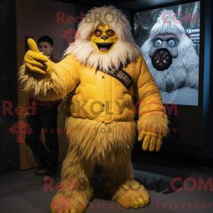 Mascotte de Yéti jaune...
