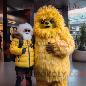 Mascotte de Yéti jaune...