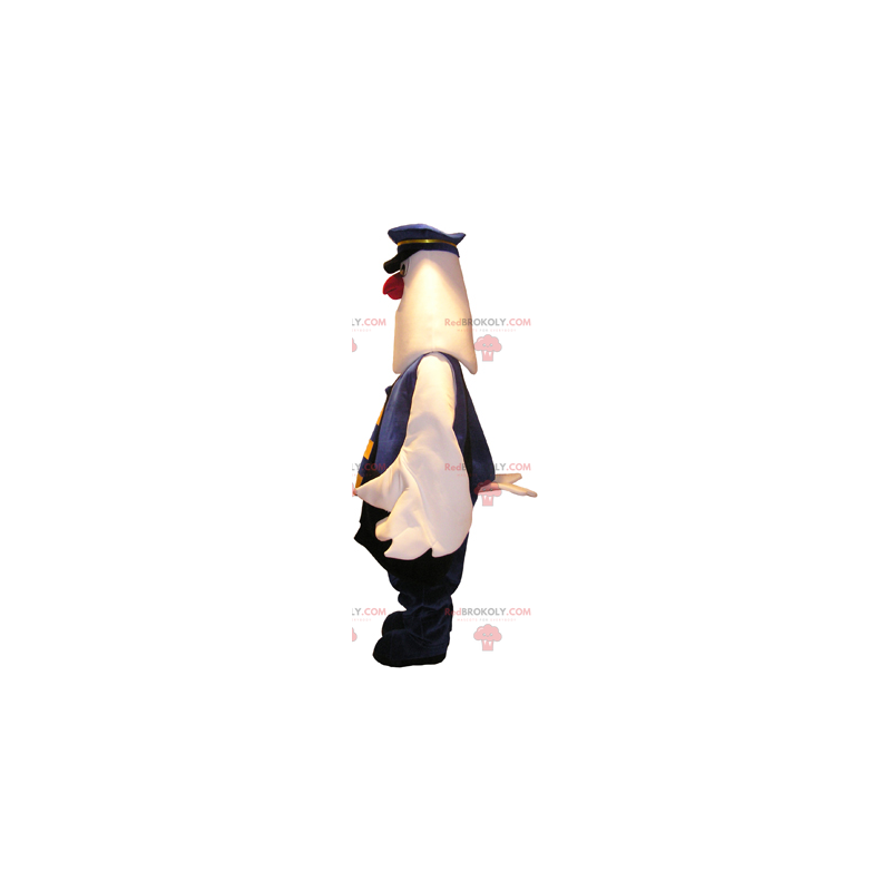 Adorabile mascotte del pinguino in marcia della polizia -