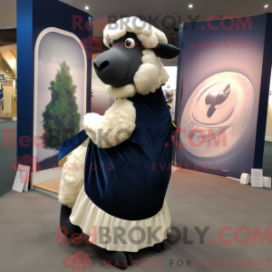 Navy Suffolk Sheep maskot...