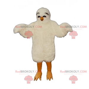 Roztomilý bílý kuřátko maskot - Redbrokoly.com