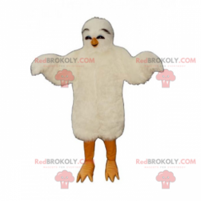 Roztomilý bílý kuřátko maskot - Redbrokoly.com