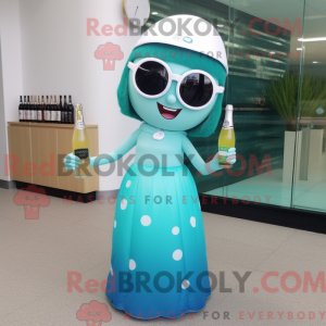 Cyan champagne maskot...