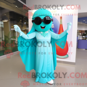 Cyan Champagne Maskottchen...