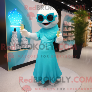 Cyan champagne maskot...