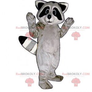 Adorável mascote de guaxinim cinza - Redbrokoly.com