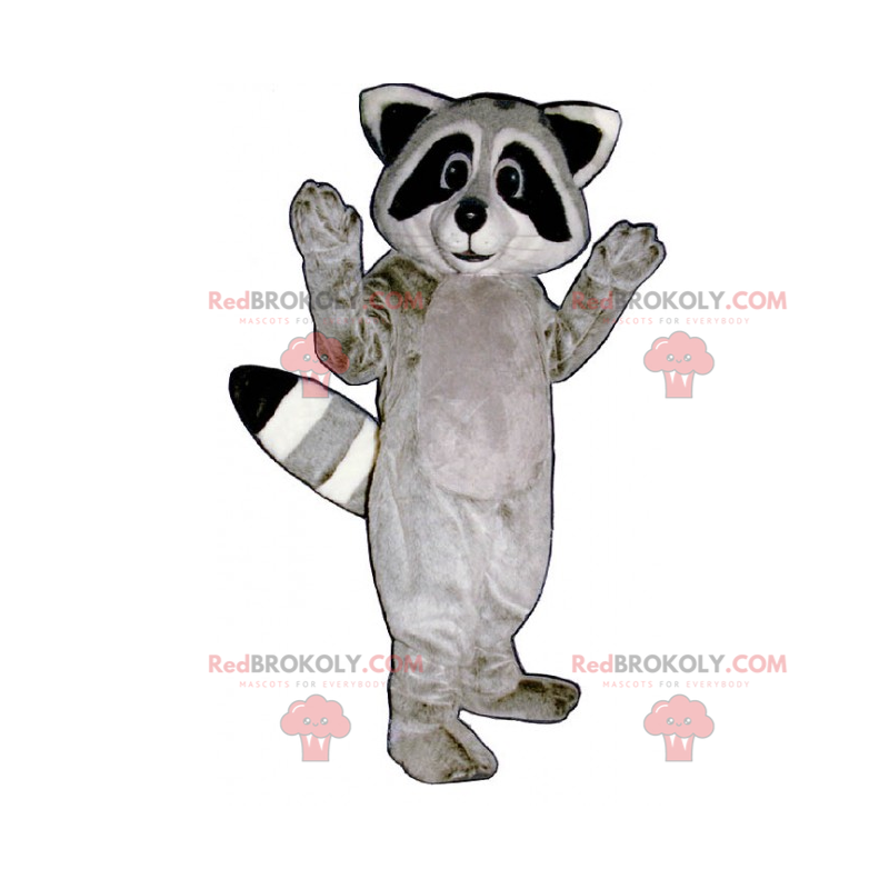Adorable gray raccoon mascot - Redbrokoly.com