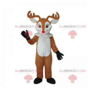 Adorável mascote de rena de nariz vermelho - Redbrokoly.com