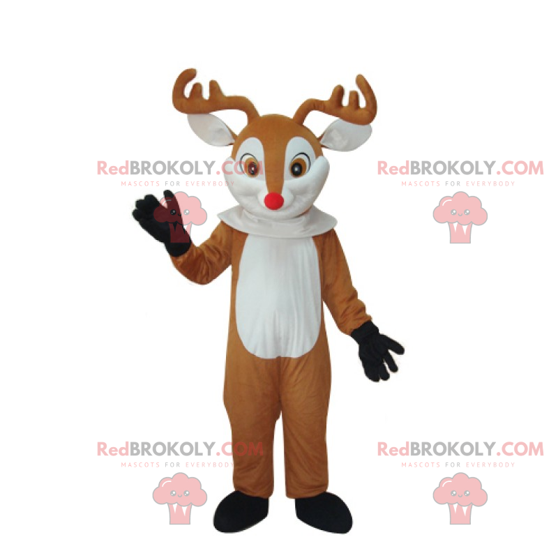 Entzückendes Rentiermaskottchen mit roter Nase - Redbrokoly.com