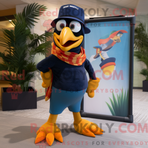 Navy Toucan-mascottekostuum...