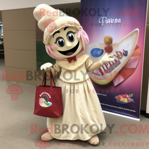 Krémová postava maskota...