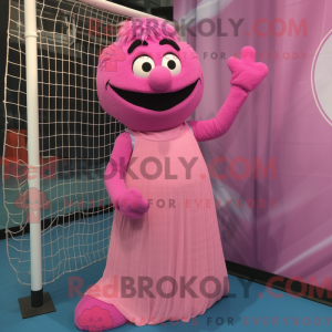 Pink Volleyball Net maskot...