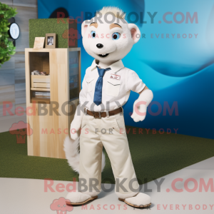 White Ferret mascot costume...
