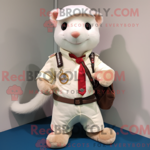 Witte fret mascottekostuum...