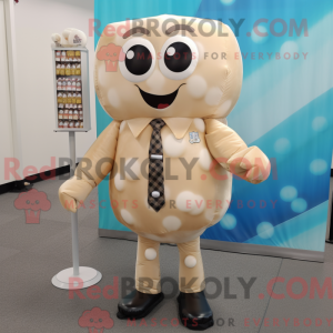 Beige Candy mascottekostuum...