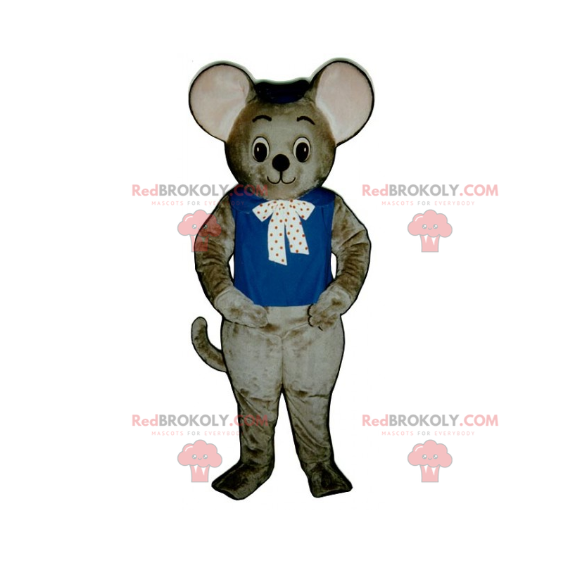 Schattige muis mascotte met strik - Redbrokoly.com