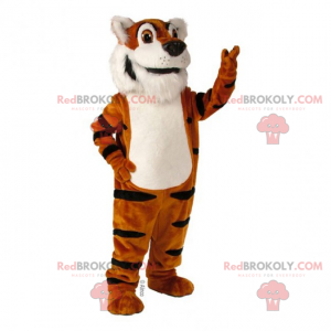 Mascotte d'adorable tigre au ventre blanc - Redbrokoly.com