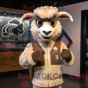 Tan Goat maskot kostume...
