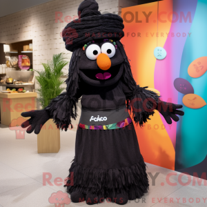 Sort Paella maskot kostume...