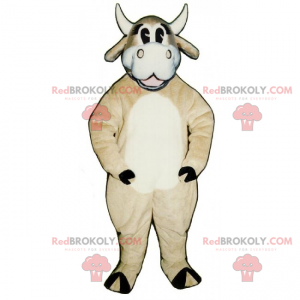 Adorável mascote sorridente de vaca - Redbrokoly.com