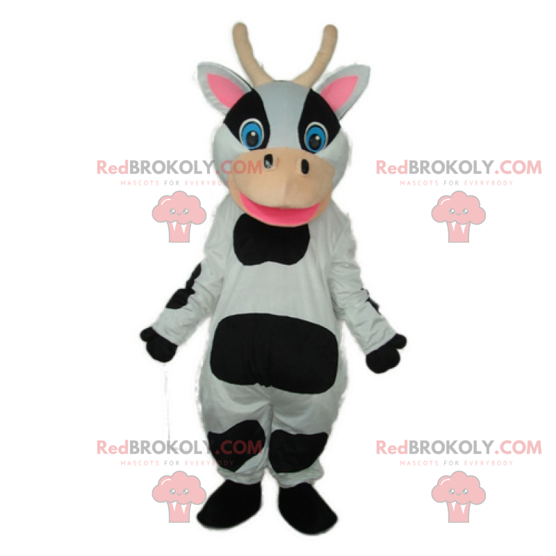 Adorable mascota vaca sonriente - Redbrokoly.com