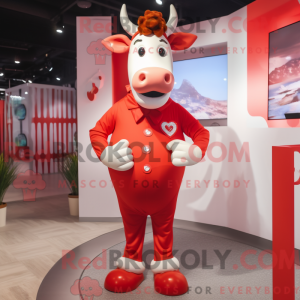 Red Cow-maskotdraktfigur...