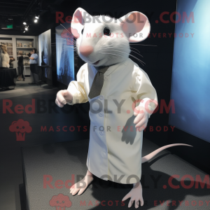 Hvid rotte maskot kostume...