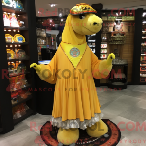 Gul Camel-maskotdraktfigur...