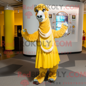 Gul Camel maskot kostume...