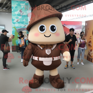 Brown Ice Cream Cone maskot...