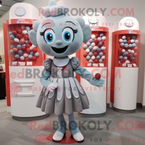 Grey Candy maskotdraktfigur...