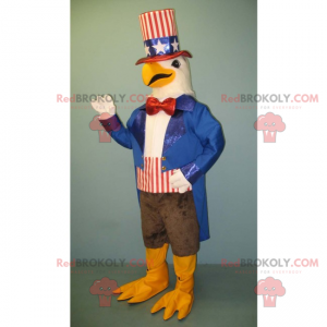 Mascotte d'aigle blanc en tenue Américaine - Redbrokoly.com